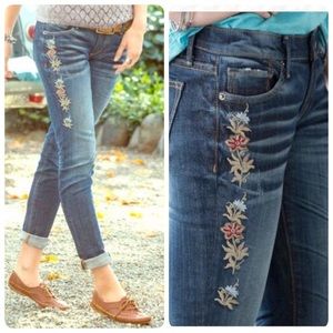 Driftwood embroidered jeans free people Marilyn